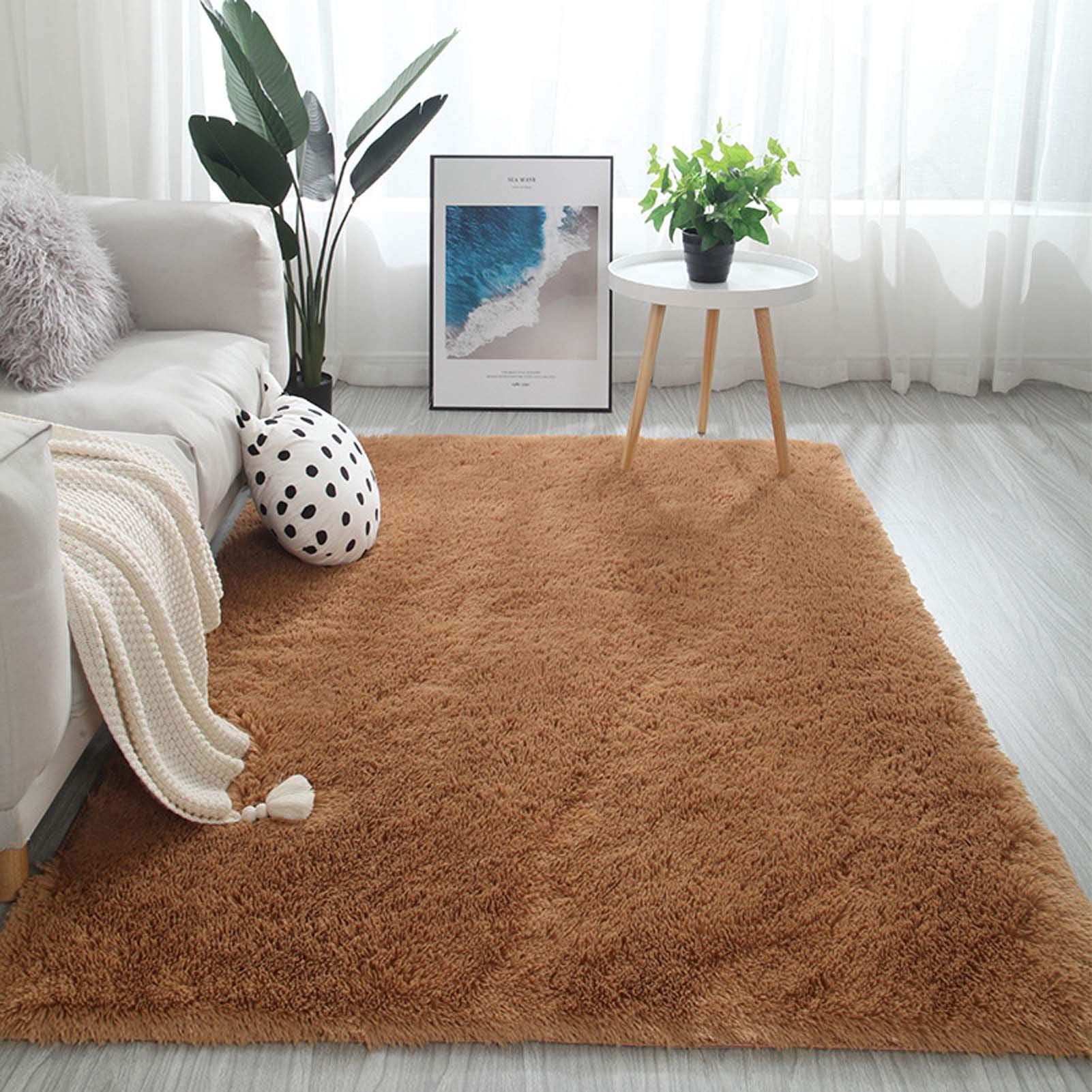Luxury Fluffy Area Rugs 47 x 79 inch, Ultra Soft Shaggy Rug Plush Plush Carpet for Bedroom Kids Girls Boys Baby Living Room, Anti-Slip Floor Mat