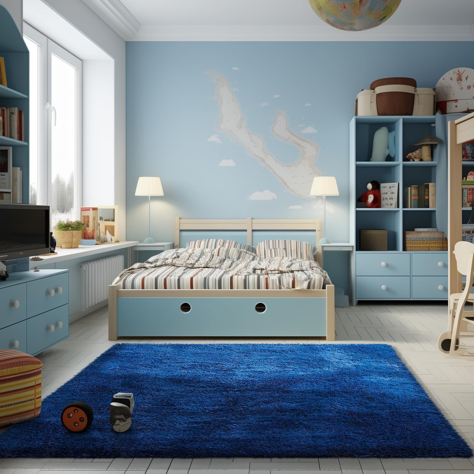 Ophanie Beige Rugs for Living Room Bedroom, 5x8 Fluffy Fuzzy Furry Carpet, Plush Soft Shaggy Bedside Indoor Floor Area Rug for Kids Girls Boys Baby Teen Dorm Nursery Home Decor Aesthetic