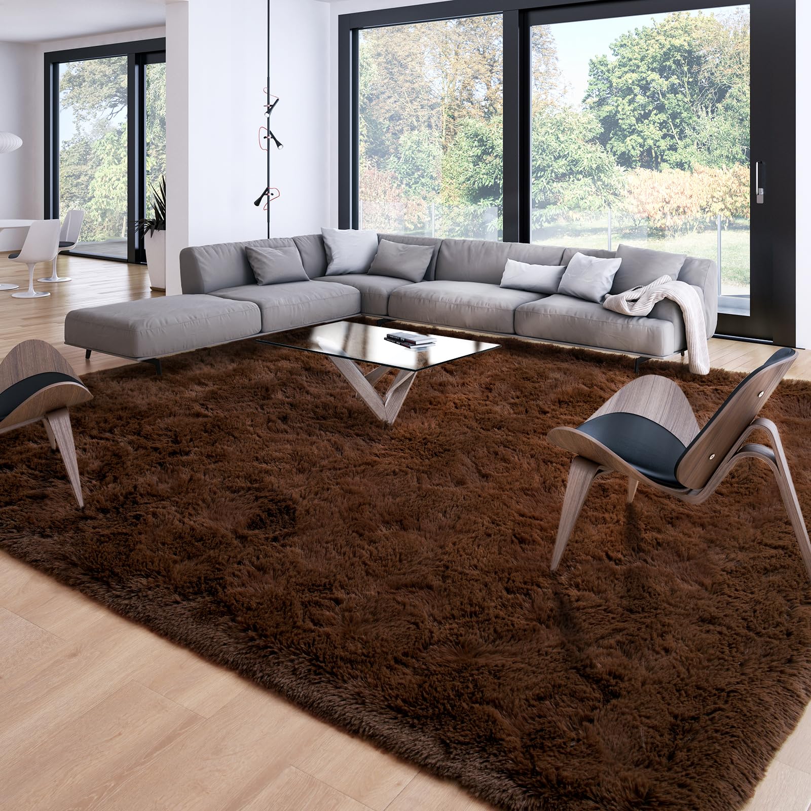 Merelax Soft Modern Indoor Shaggy Area Rug for Bedroom Livingroom Dorm Kids Room Home Decorative, Non-Slip Plush Fluffy Furry Fur Rugs Comfy Nursery Accent Floor Carpet 2x3 Feet, Black