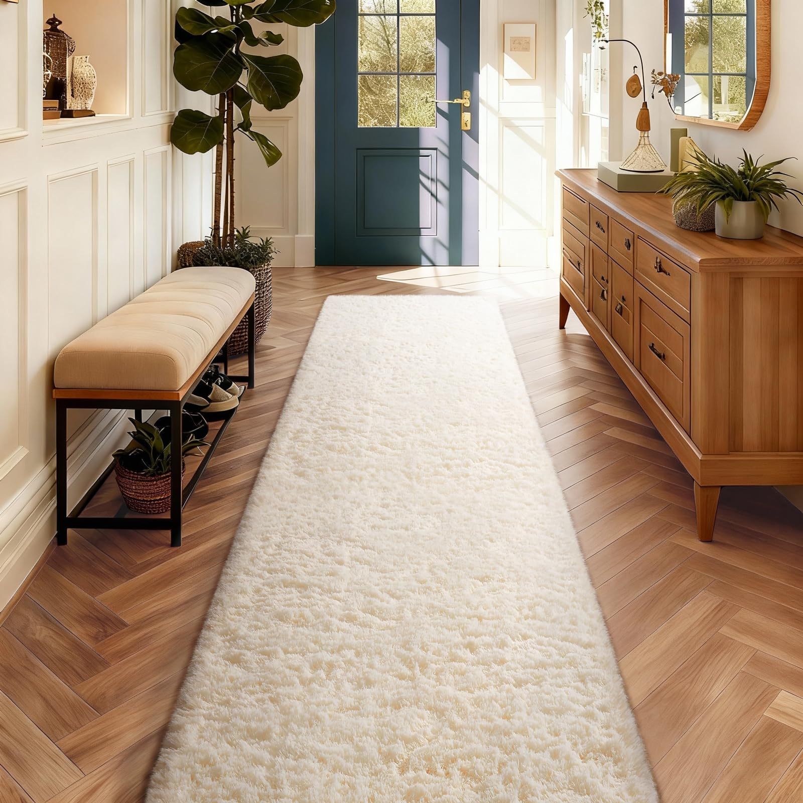 Ophanie Beige Rugs for Living Room Bedroom, 5x8 Fluffy Fuzzy Furry Carpet, Plush Soft Shaggy Bedside Indoor Floor Area Rug for Kids Girls Boys Baby Teen Dorm Nursery Home Decor Aesthetic