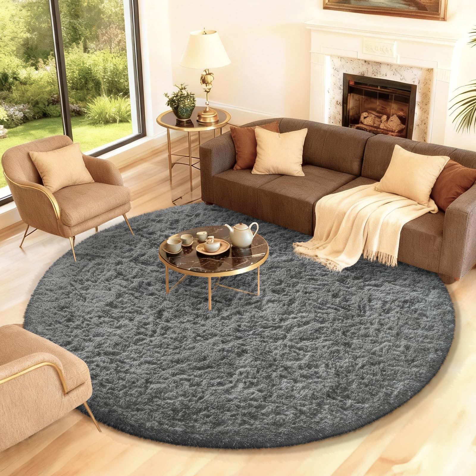 Ophanie Beige Rugs for Living Room Bedroom, 5x8 Fluffy Fuzzy Furry Carpet, Plush Soft Shaggy Bedside Indoor Floor Area Rug for Kids Girls Boys Baby Teen Dorm Nursery Home Decor Aesthetic
