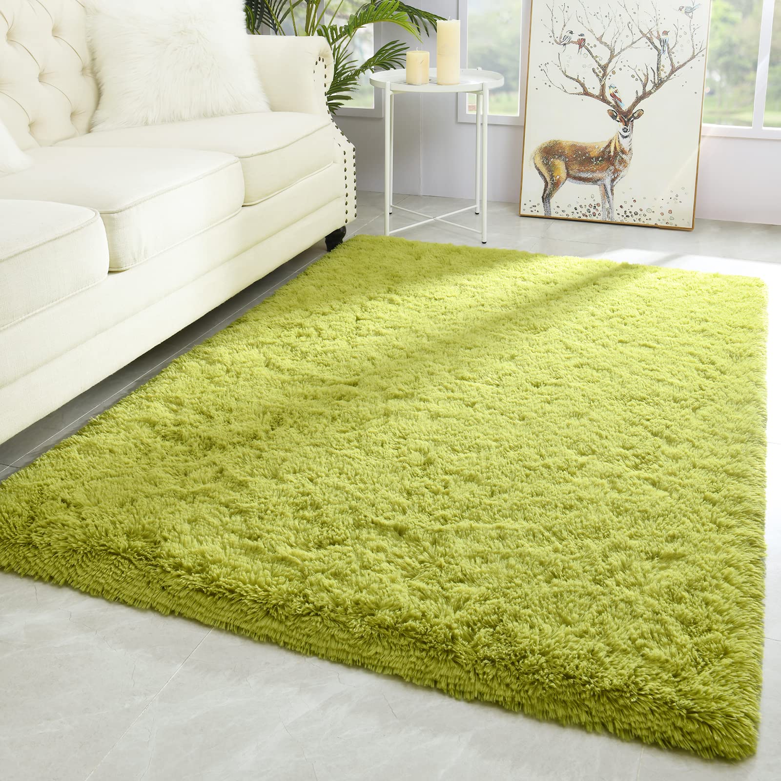 Merelax Soft Modern Indoor Shaggy Area Rug for Bedroom Livingroom Dorm Kids Room Home Decorative, Non-Slip Plush Fluffy Furry Fur Rugs Comfy Nursery Accent Floor Carpet 2x3 Feet, Black