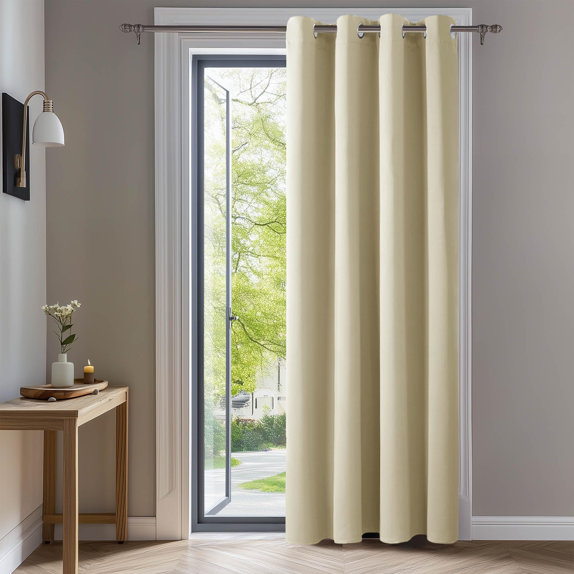 Deconovo Blackout Wide Curtain Panel, Grommet Top Thermal Insulated Room Darkening Drape for Bedroom Living Room, Khaki Divider, 100W x 84L Inch, Pack of 1