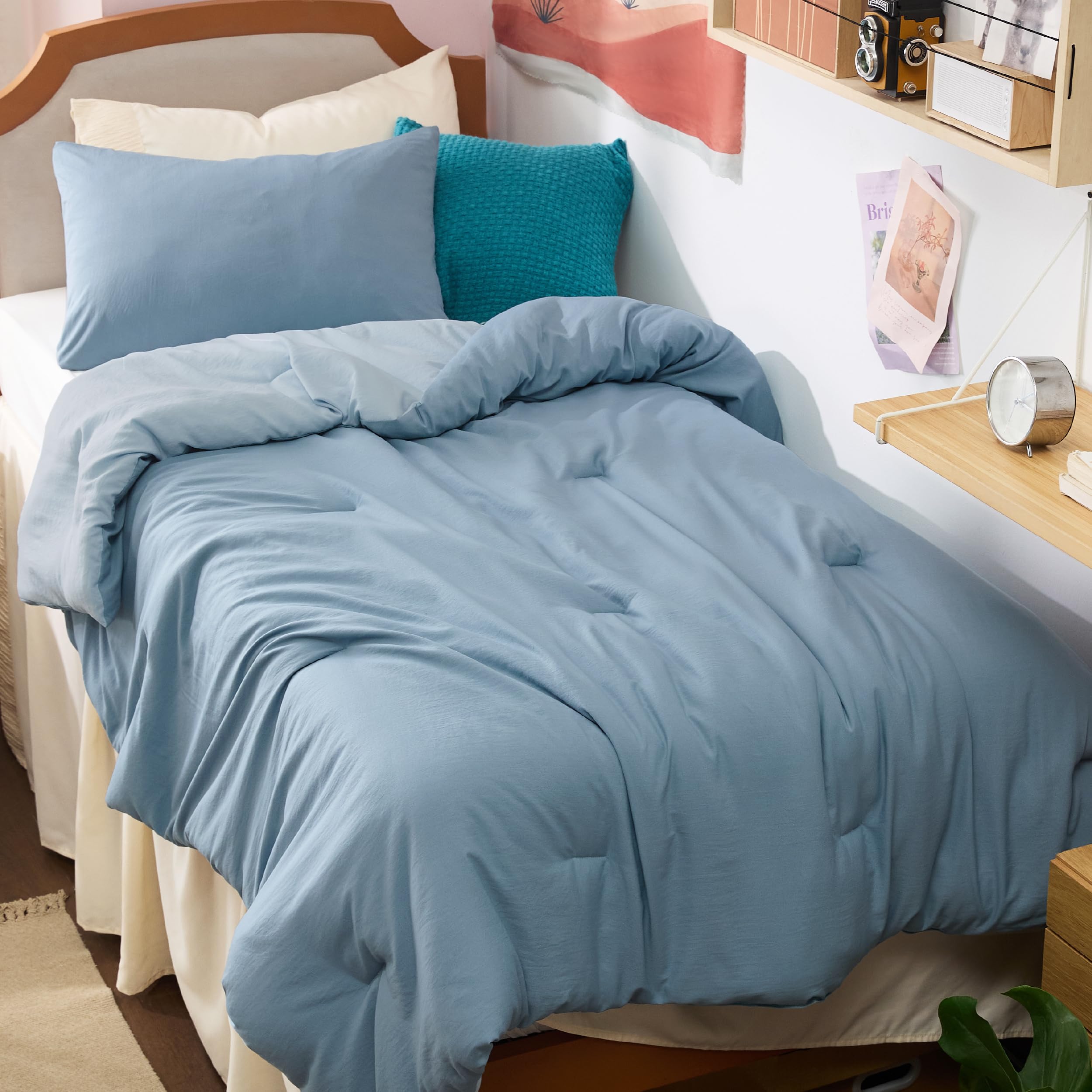 Bedsure King Comforter Set, Beige Soft Prewashed Bedding for All Seasons, 3 Pieces GentleSoft™ Bed Set, 1 Lightweight Comforter (104"x90") and 2 Pillowcases (20"x36")