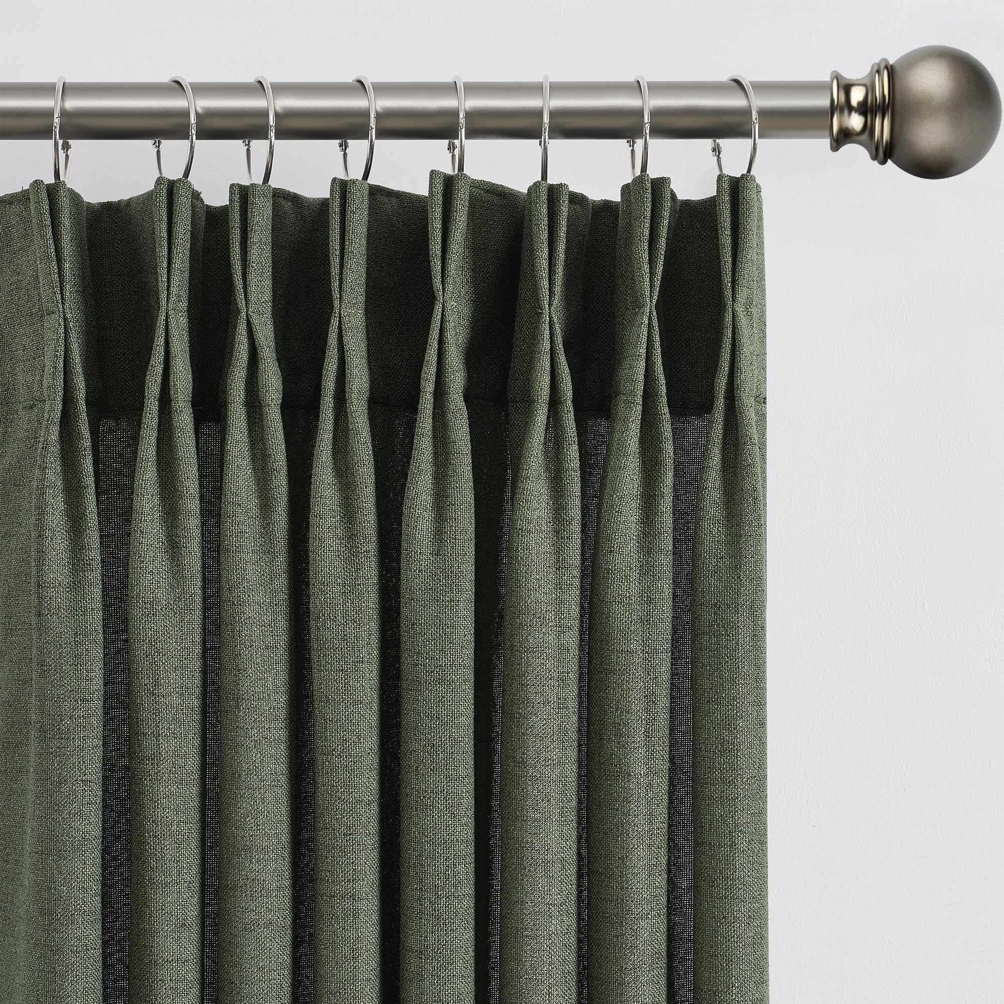 RAIN CITY 102 Inch Curtains Pinch Pleated 2 Panels Set, Back Tab with Hooks Semi Sheer Linen Curtains for Living Room Primitive Window Drapes for Sliding Door Sand Beach Decor 42 Each Wide
