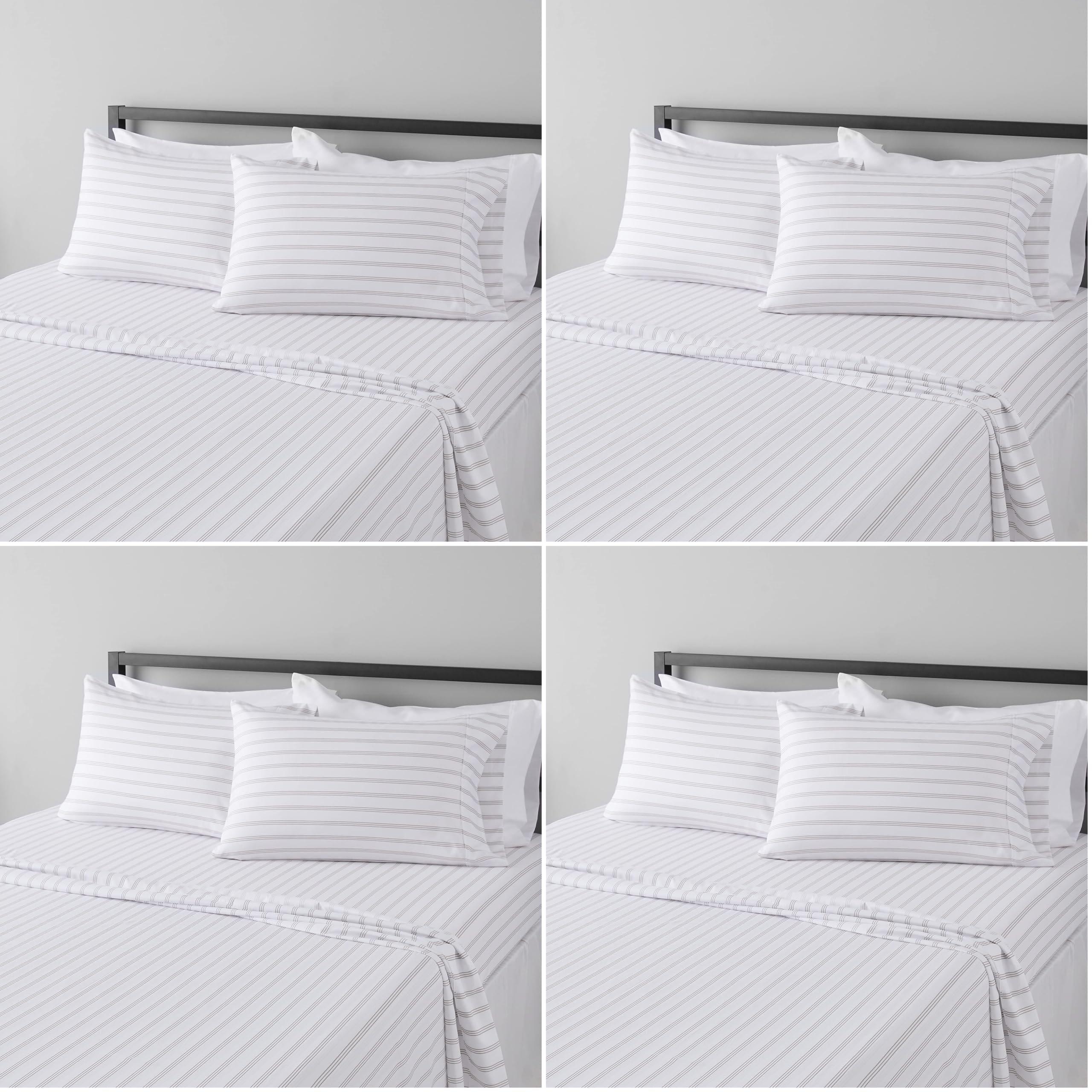 Amazon Basics Lightweight Super Soft Easy Care Wrinkle Free Breathable Brushed Microfiber 3-Piece Bed Sheet Set with 14-Inch Deep Pockets, Twin, Beige, Solid