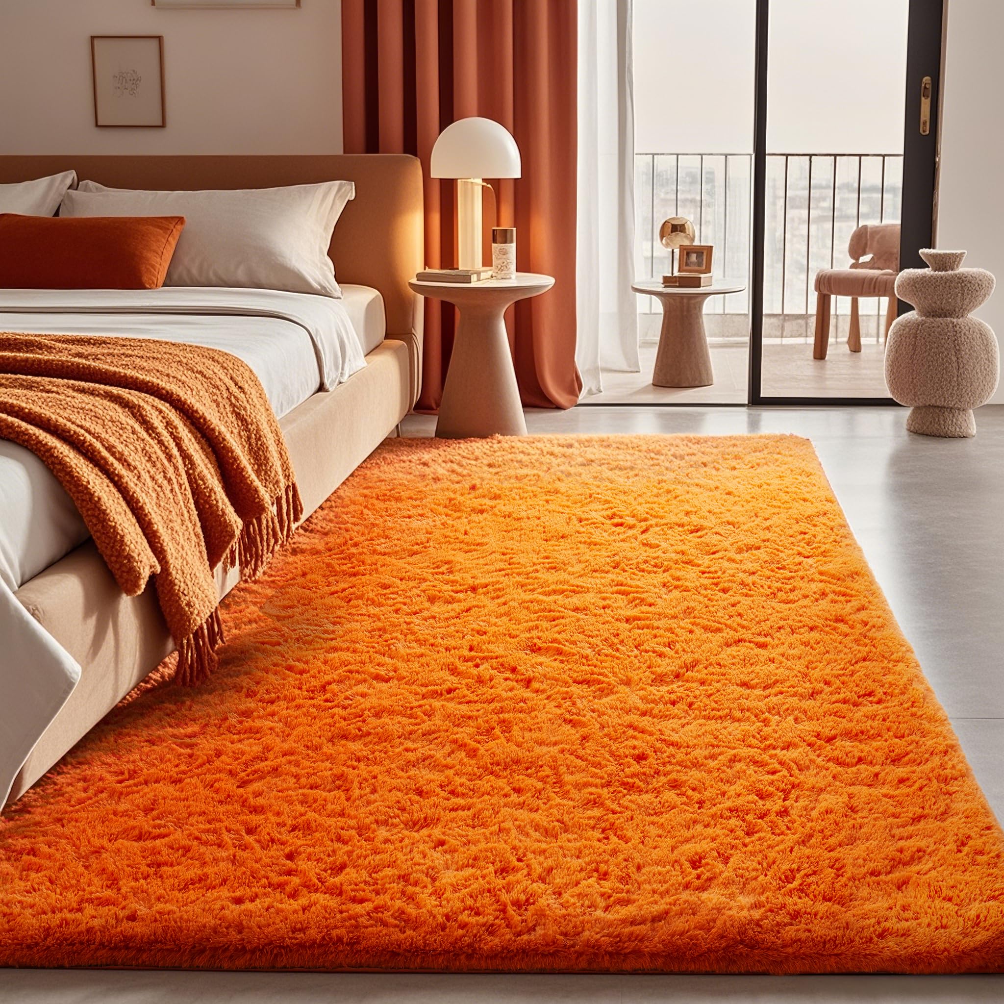 Ophanie Beige Rugs for Living Room Bedroom, 5x8 Fluffy Fuzzy Furry Carpet, Plush Soft Shaggy Bedside Indoor Floor Area Rug for Kids Girls Boys Baby Teen Dorm Nursery Home Decor Aesthetic