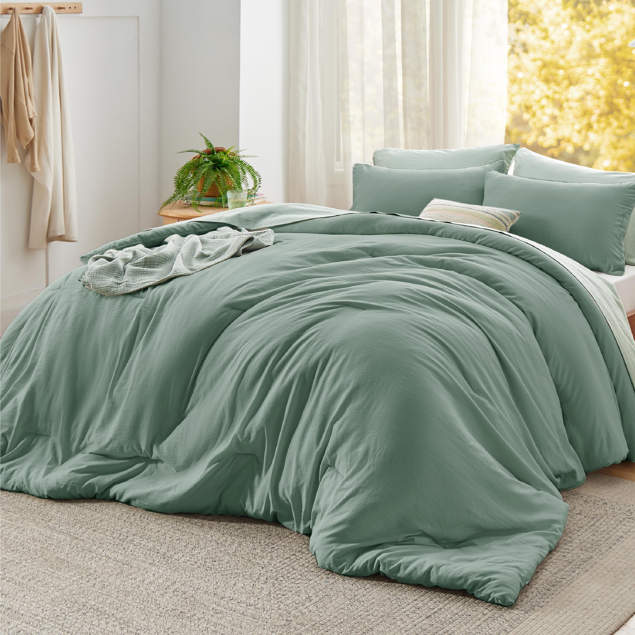 Bedsure King Comforter Set, Beige Soft Prewashed Bedding for All Seasons, 3 Pieces GentleSoft™ Bed Set, 1 Lightweight Comforter (104"x90") and 2 Pillowcases (20"x36")