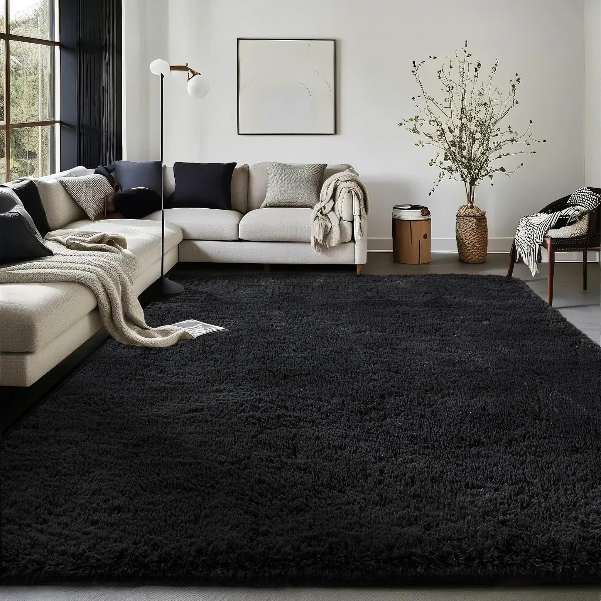 Ophanie Beige Rugs for Living Room Bedroom, 5x8 Fluffy Fuzzy Furry Carpet, Plush Soft Shaggy Bedside Indoor Floor Area Rug for Kids Girls Boys Baby Teen Dorm Nursery Home Decor Aesthetic