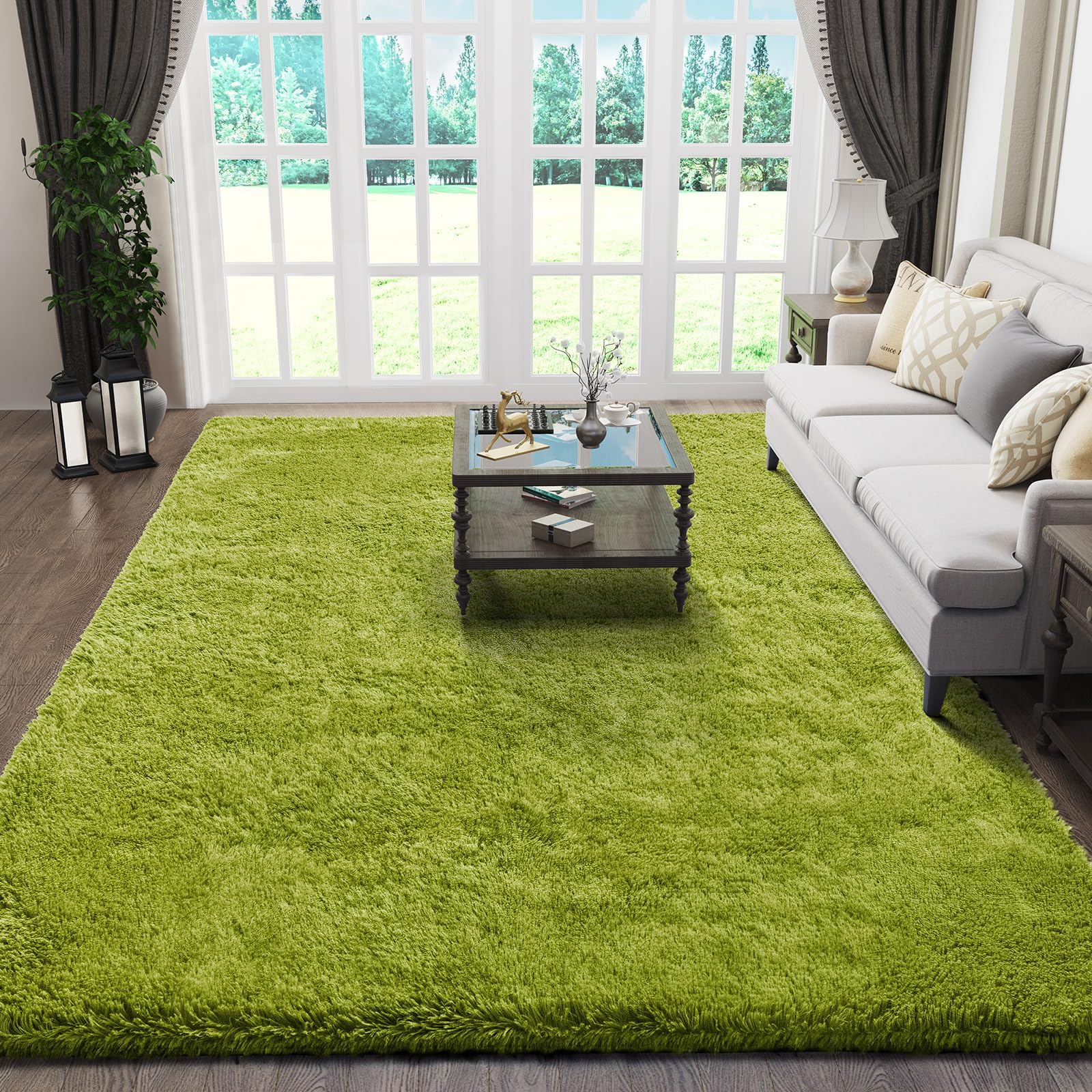 Ophanie Beige Rugs for Living Room Bedroom, 5x8 Fluffy Fuzzy Furry Carpet, Plush Soft Shaggy Bedside Indoor Floor Area Rug for Kids Girls Boys Baby Teen Dorm Nursery Home Decor Aesthetic