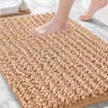 Bathroom Rugs Non Slip Washable 70x24, Extra Thick Soft Chenille Absorbent Bath Mat, High Density Barrier Non Slip Backing, Quick Dry Plush Shaggy Floor Carpet for Tub&Shower, White