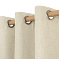 LAMIT Natural Beige Linen Curtains for Bedroom, 84 inches Grommet Thermal Insulated Thick Burlap Farmhouse Neutral Curtains Noise Reducing Light Filtering Drapes for Living Room, 2 Panels, W60 x L84