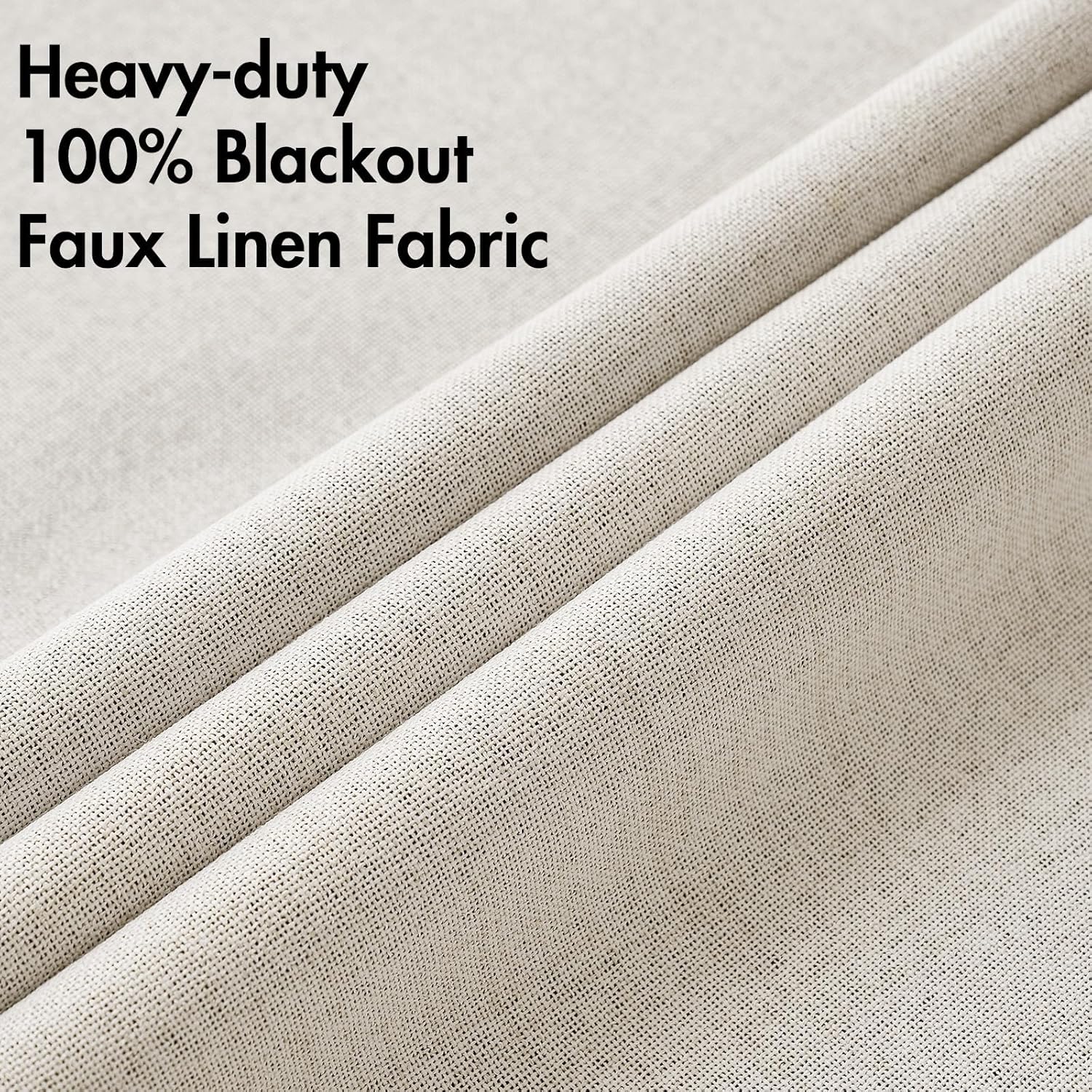 MIULEE 100% Blackout Linen Curtains for Bedroom Thermal Insulated Birch Grommet Room Darkening Curtains & Drapes for Living Room Nursery 52 x 96 Inch (2 Panels)