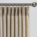 RAIN CITY 102 Inch Curtains Pinch Pleated 2 Panels Set, Back Tab with Hooks Semi Sheer Linen Curtains for Living Room Primitive Window Drapes for Sliding Door Sand Beach Decor 42 Each Wide