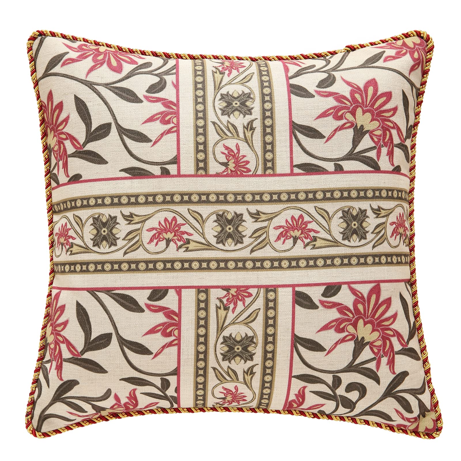 patdrea Designer Throw Pillow Covers for Couch 18"x18",Vintage Linen Pillows Cover with Cheetah Pattern and Luxury Pendant,Farmhouse Decorative Pillowcases for Bed Living Room Outdoor Set of 2