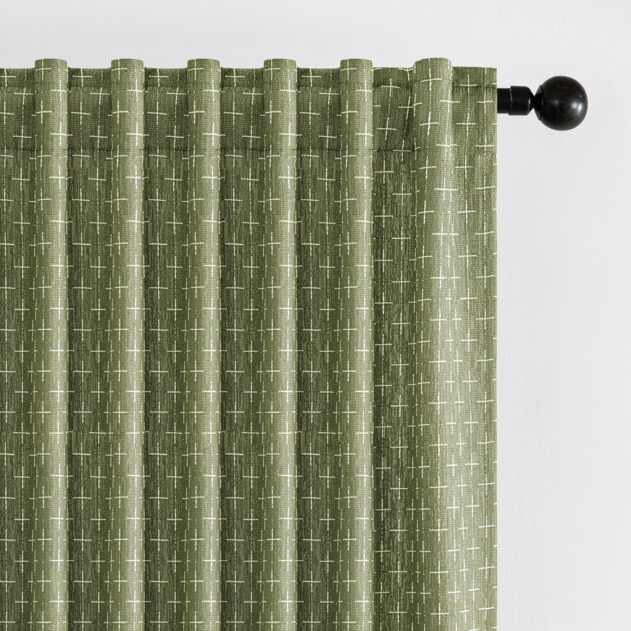 MIULEE Decorative Back Tab Linen Curtains with Geometric Pattern for Living Room Bedroom Farmhouse Rustic Thick Woven Textured Patterned Floor to Ceiling Drapes 102 Inch Long 2 Panels, Dark Grey